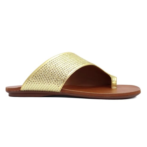 Chinelo Valentina Rasteira Feminino 23068 Ouro