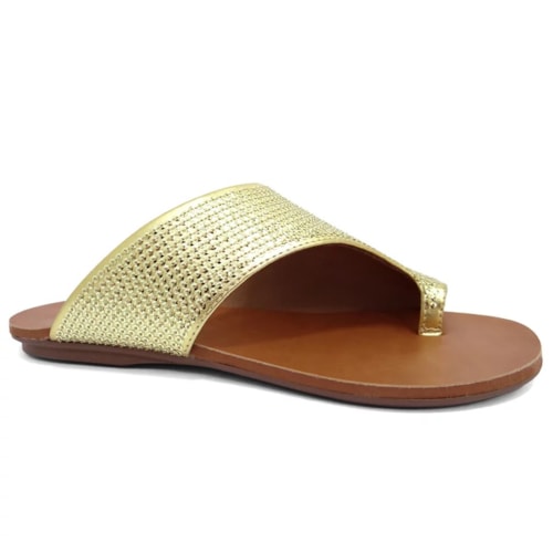 Chinelo Valentina Rasteira Feminino 23068 Ouro