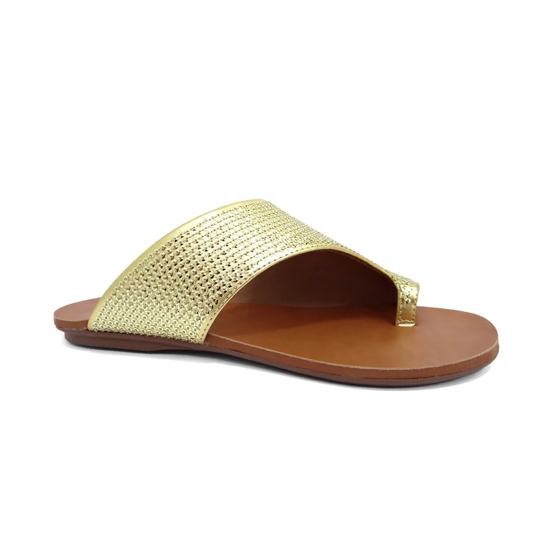 Chinelo Valentina Rasteira Feminino 23068 Ouro