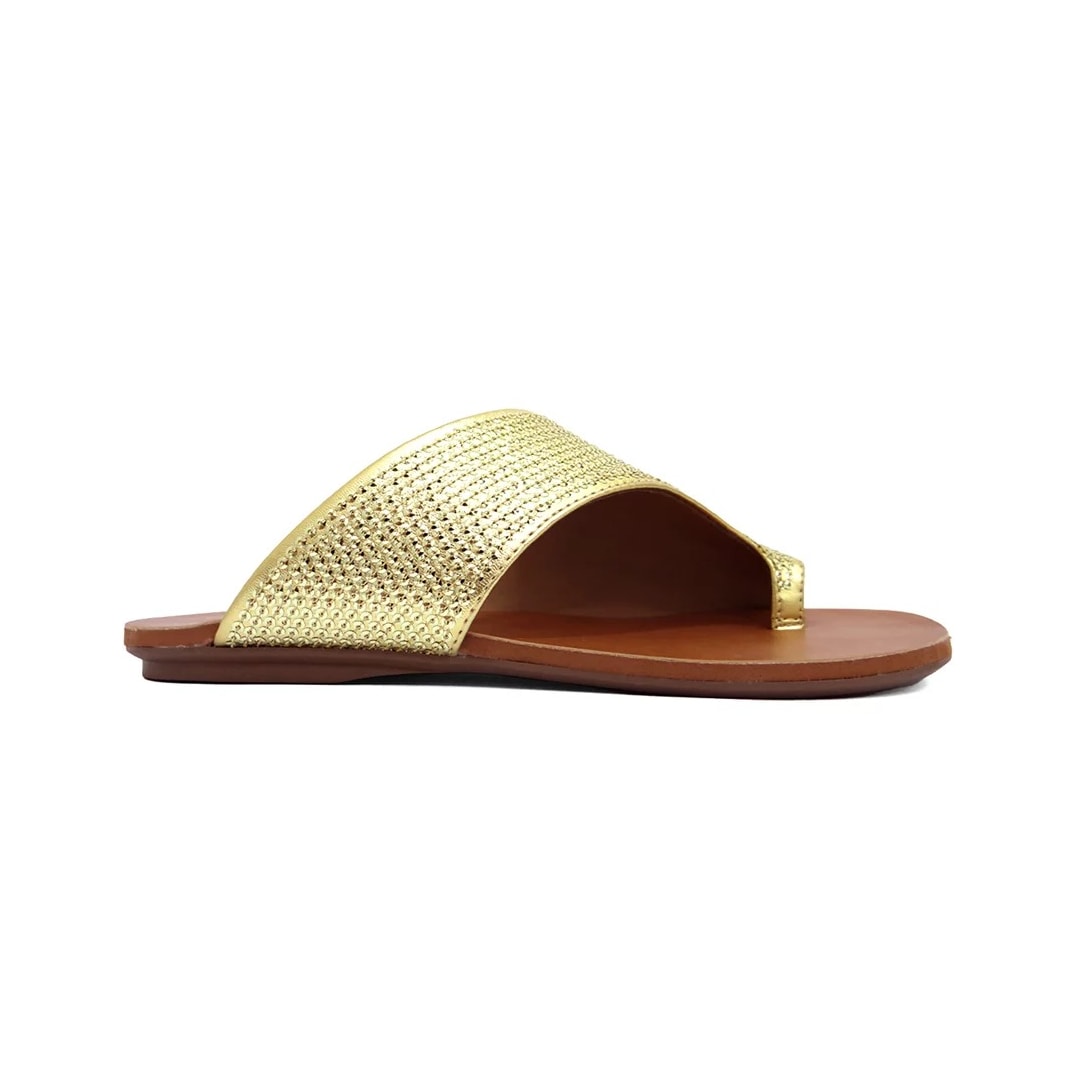 Chinelo Valentina Rasteira Feminino 23068 Ouro