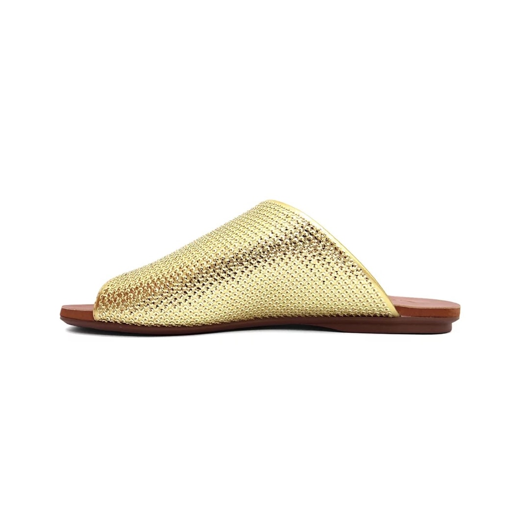 Chinelo Valentina Rasteira Feminino 23068 Ouro