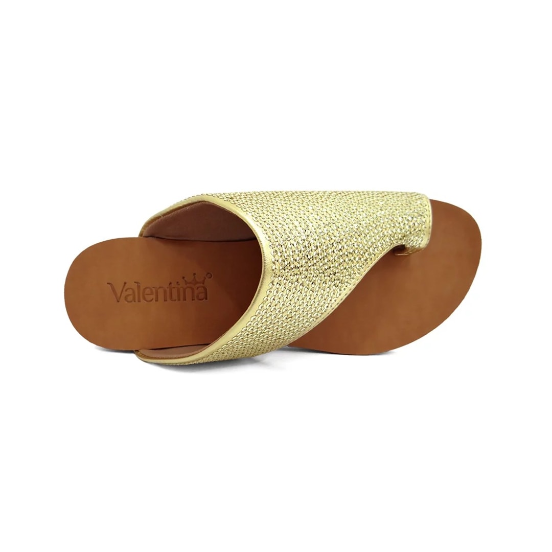 Chinelo Valentina Rasteira Feminino 23068 Ouro