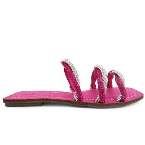 Chinelo Via Jupiter Rasteira 8725 Pink/Cristal