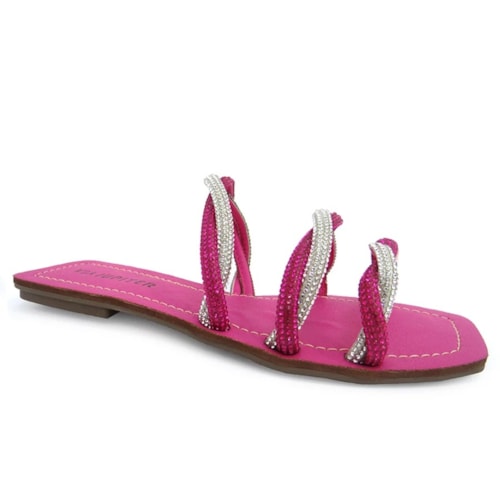 Chinelo Via Jupiter Rasteira 8725 Pink/Cristal