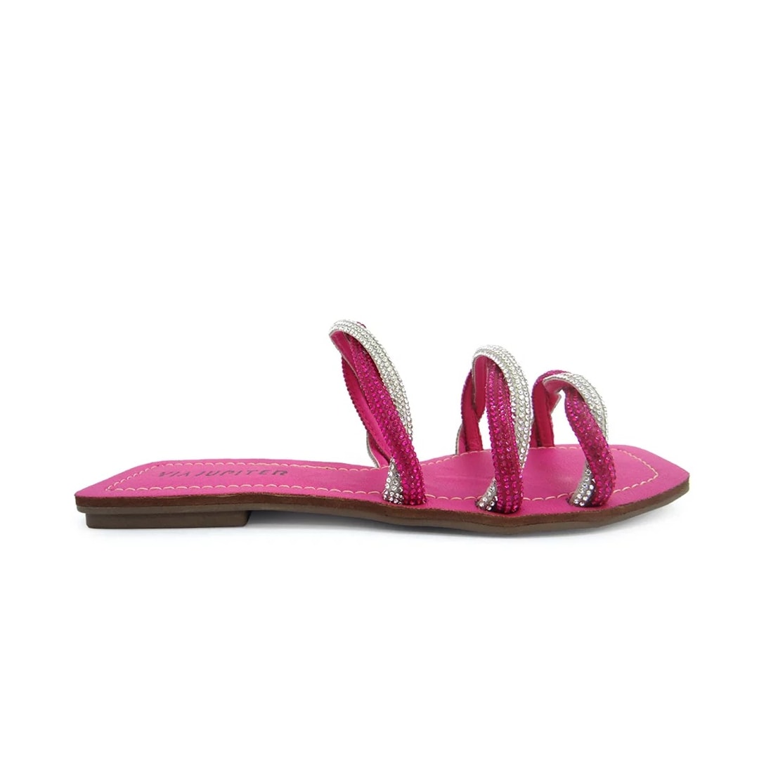Chinelo Via Jupiter Rasteira 8725 Pink/Cristal