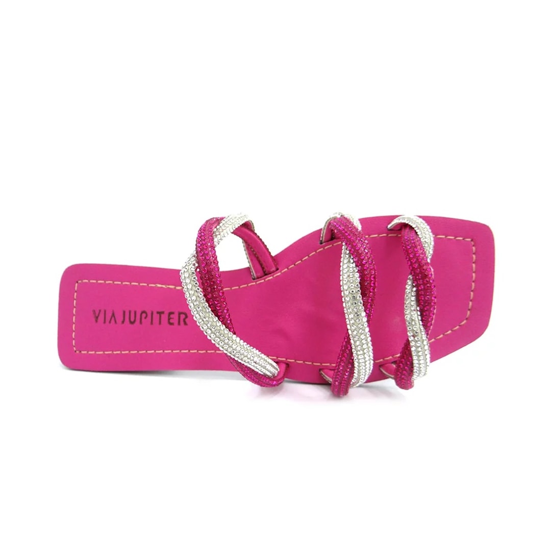 Chinelo Via Jupiter Rasteira 8725 Pink/Cristal