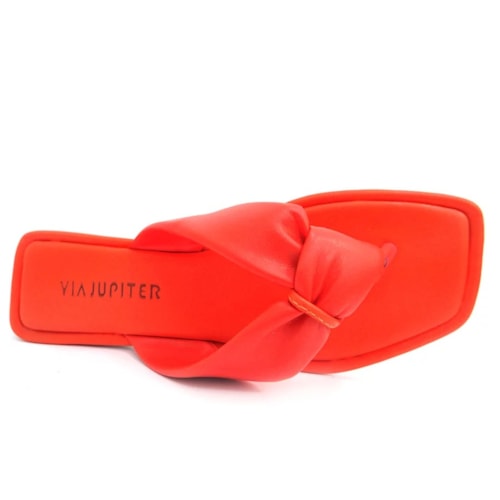 Detalhe - Chinelo Via Júpiter Rasteira 8813 Laranja