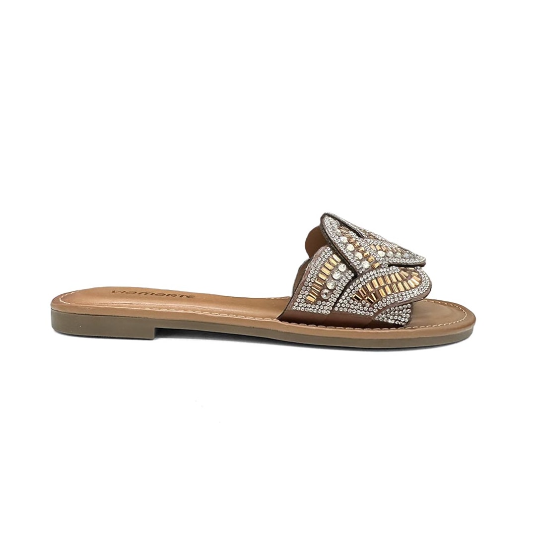 Chinelo Via Marte Rasteira 308-005-01 Ganache Chinelo Via Marte Rasteira 308-005-01 Ganache
