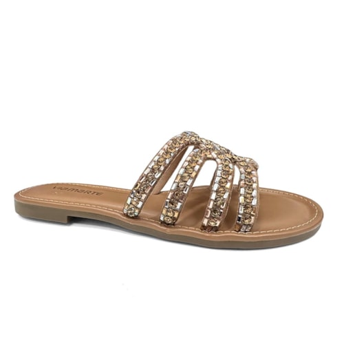 Chinelo Via Marte Rasteira 308-006-01 Noz Pecan