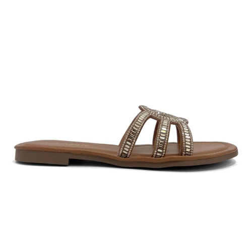 Detalhe - Chinelo Via Marte Rasteira Gáspea 308-003-01 Macchiato