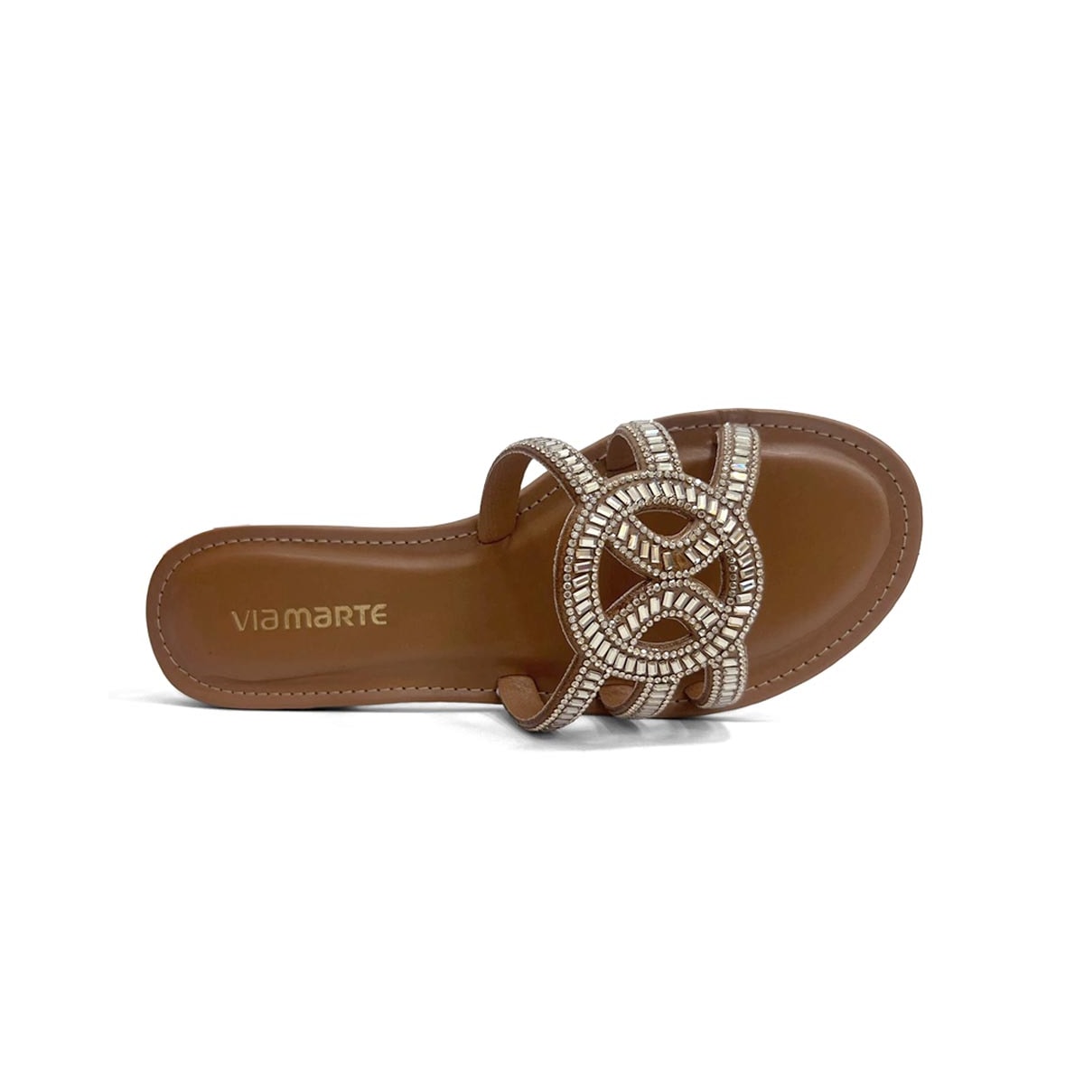 Chinelo Via Marte Rasteira Gáspea 308-003-01 Macchiato