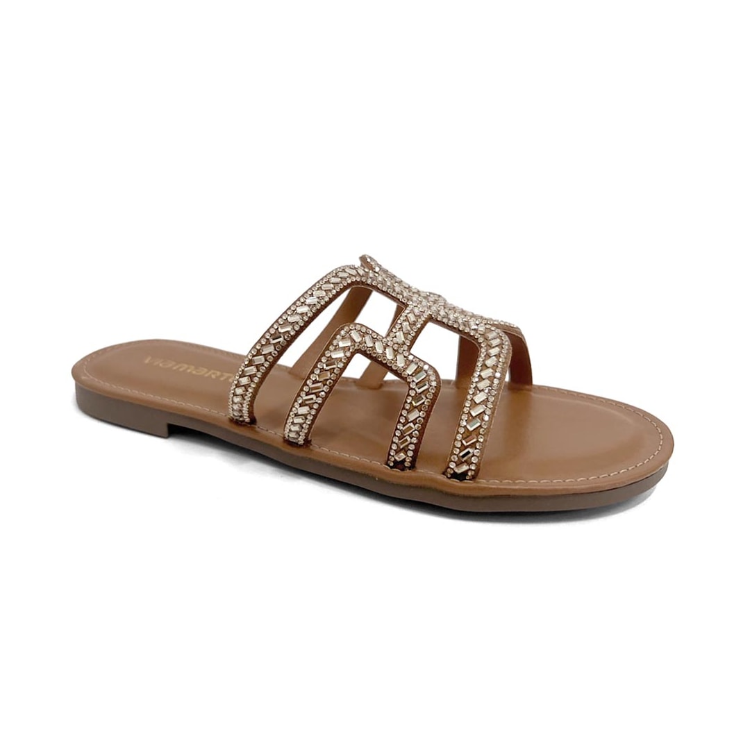 Chinelo Via Marte Rasteira Gáspea 308-004-01 Macchiato