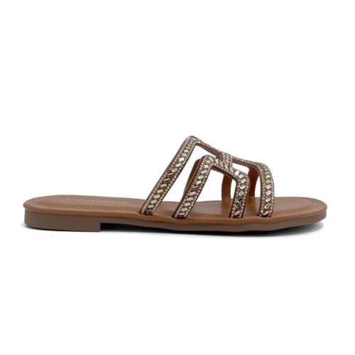 Detalhe - Chinelo Via Marte Rasteira Gáspea 308-004-01 Macchiato