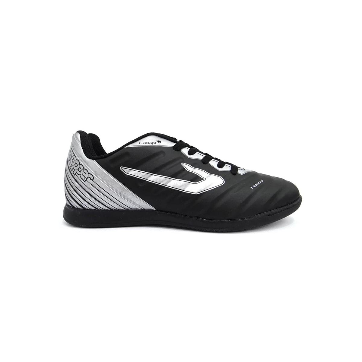 Chuteira Topper Futsal Forza Tp022 Preto/Prata Chuteira Topper Futsal Forza Tp022 Preto/Prata