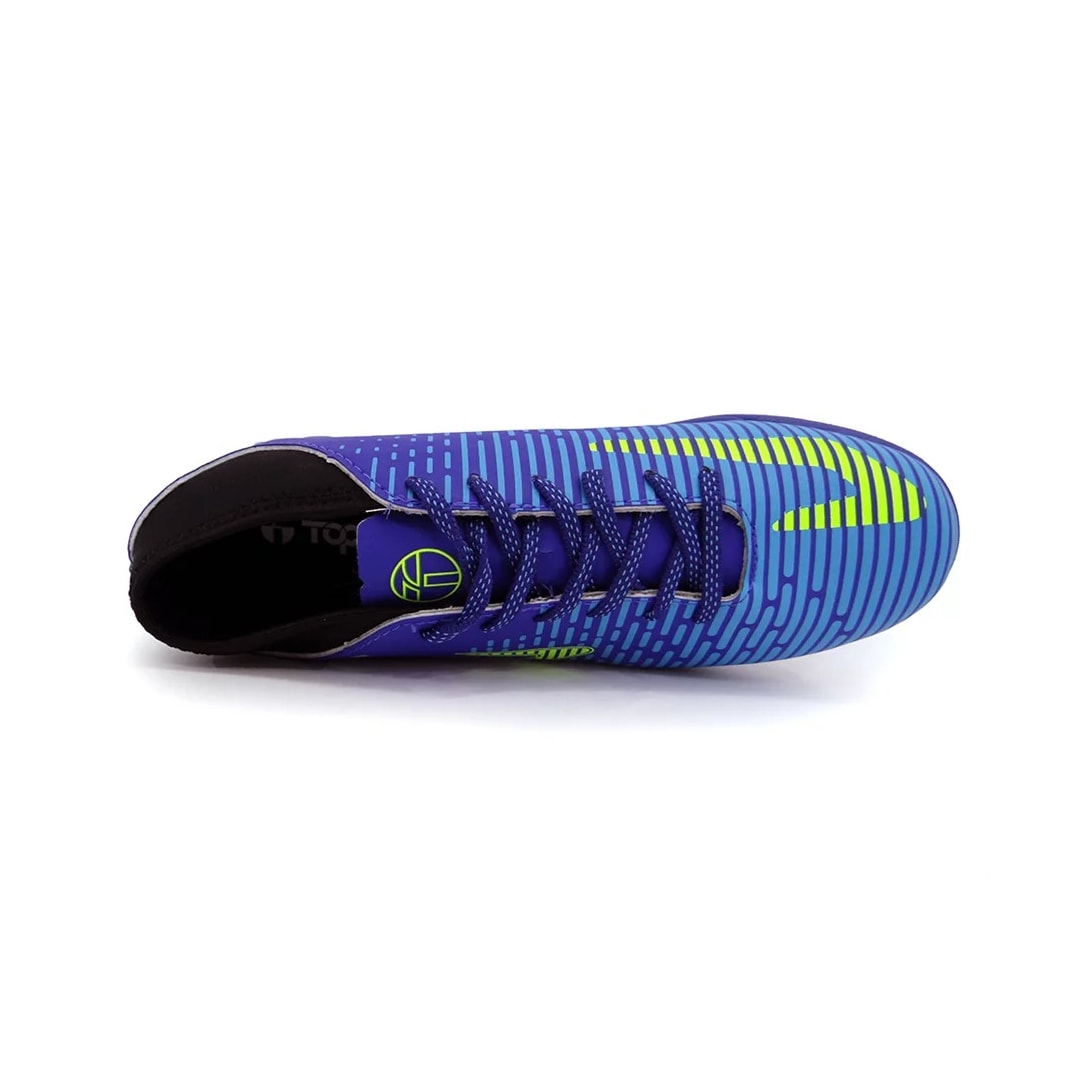 Chuteira Topper Society Safira Tp0276 Azul/Amarelo Neon Chuteira Topper Society Safira Tp0276 Azul/Amarelo Neon