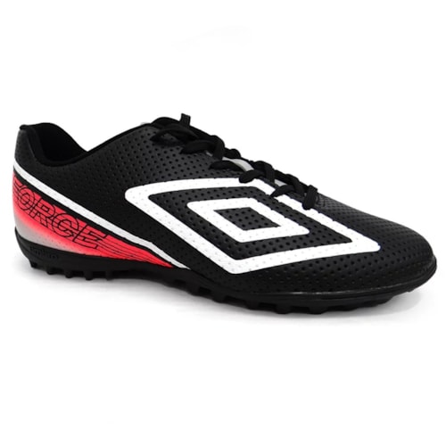 Chuteira Umbro Society Soccer Shoes Force Preto/Branco/Coral