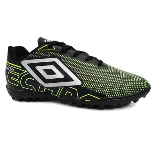 Chuteira Umbro Society Soccer Shoes Techno Jr Preto/Limao/Cinza