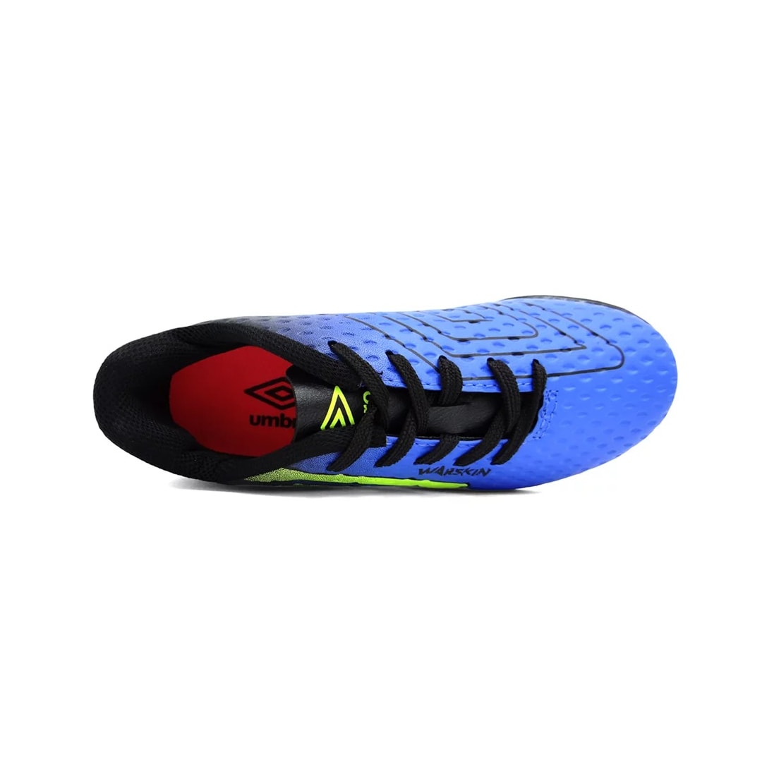 Chuteira Umbro Society Soccer Shoes Warskin Jr Azul/Limao/Preto Chuteira Umbro Society Soccer Shoes Warskin Jr Azul/Limao/Preto