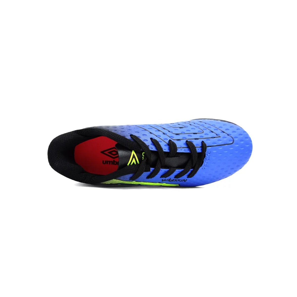 Chuteira Umbro Society Soccer Shoes Warskin Jr Azul/Limao/Preto Chuteira Umbro Society Soccer Shoes Warskin Jr Azul/Limao/Preto