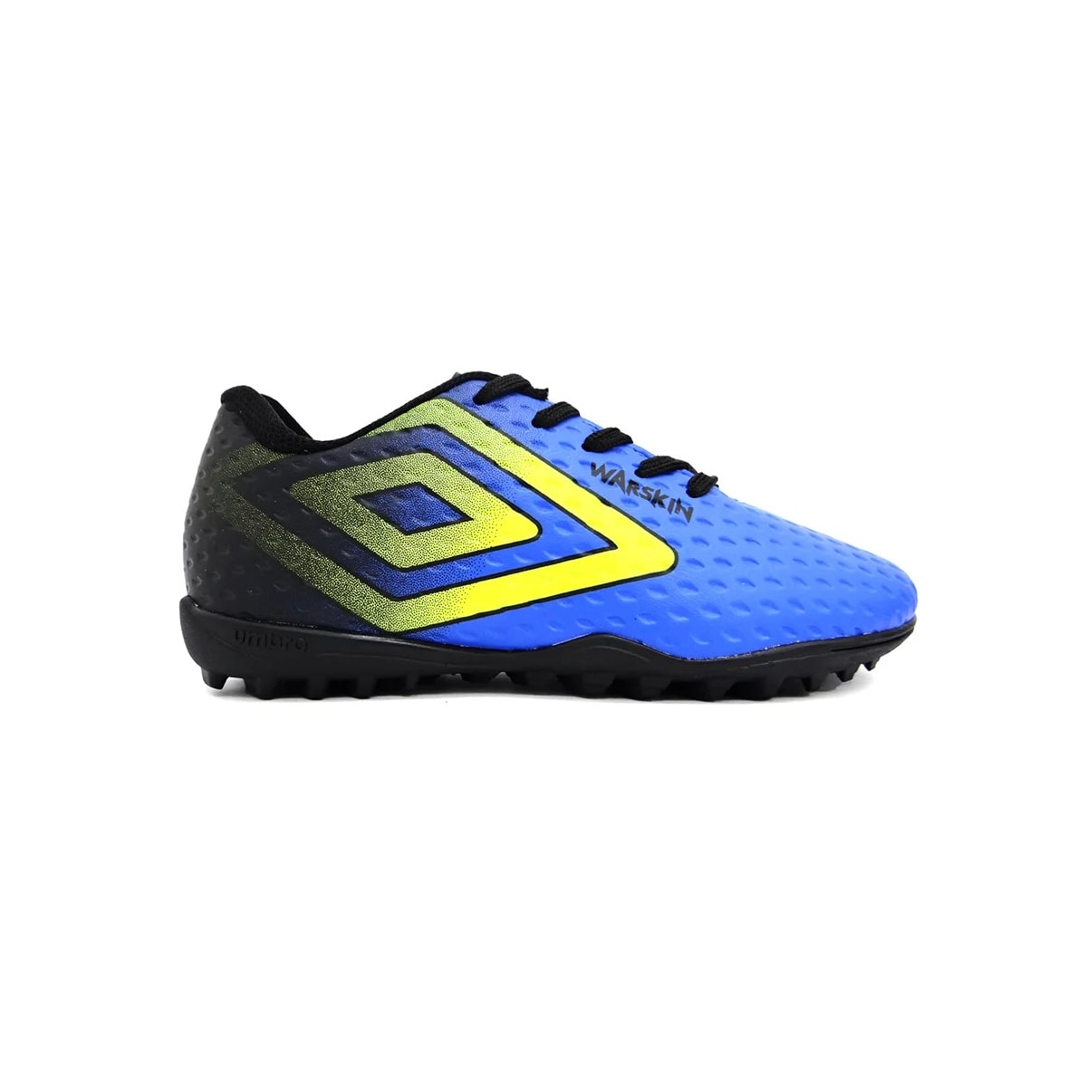 Chuteira Umbro Society Soccer Shoes Warskin Jr Azul/Limao/Preto Chuteira Umbro Society Soccer Shoes Warskin Jr Azul/Limao/Preto