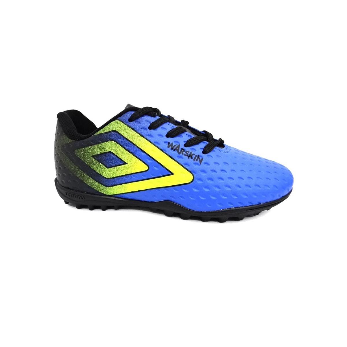 Chuteira Umbro Society Soccer Shoes Warskin Jr Azul/Limao/Preto Chuteira Umbro Society Soccer Shoes Warskin Jr Azul/Limao/Preto