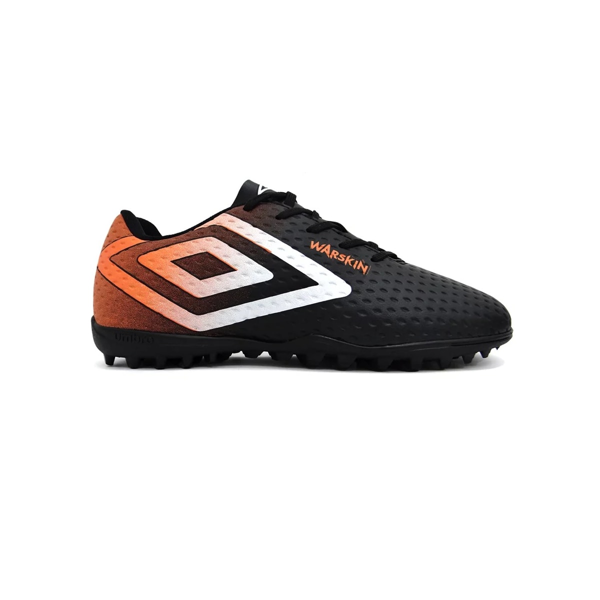 Chuteira Umbro Society Soccer Shoes Warskin Preto/Laranja/Branco Chuteira Umbro Society Soccer Shoes Warskin Preto/Laranja/Branco