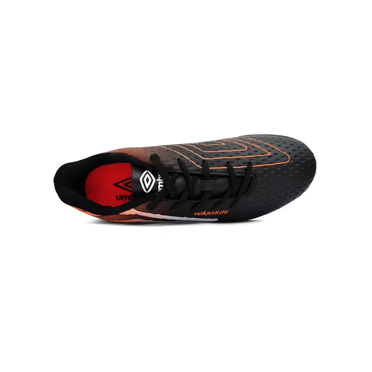 Chuteira Umbro Society Soccer Shoes Warskin Preto/Laranja/Branco Chuteira Umbro Society Soccer Shoes Warskin Preto/Laranja/Branco