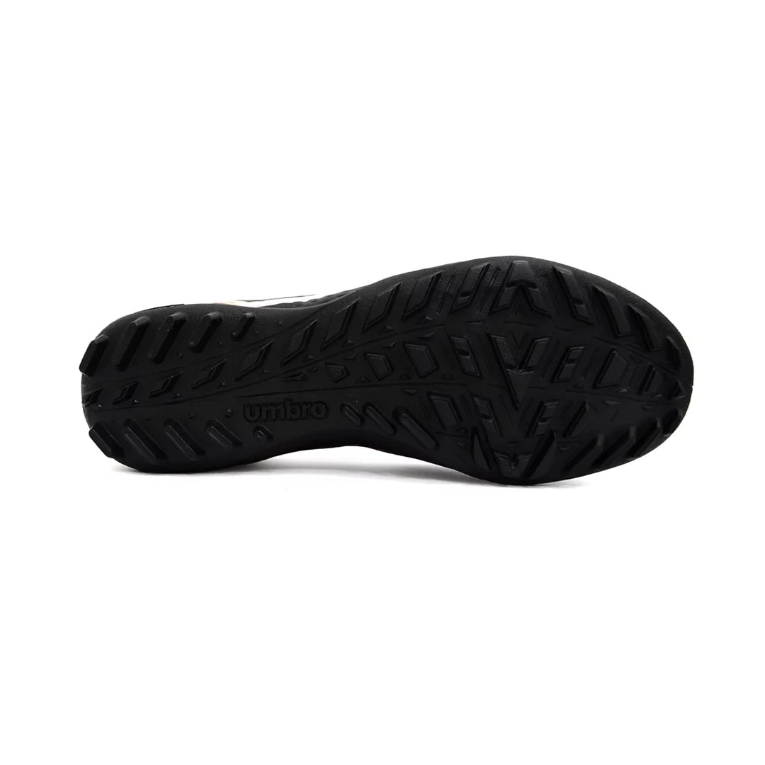 Chuteira Umbro Society Soccer Shoes Warskin Preto/Laranja/Branco