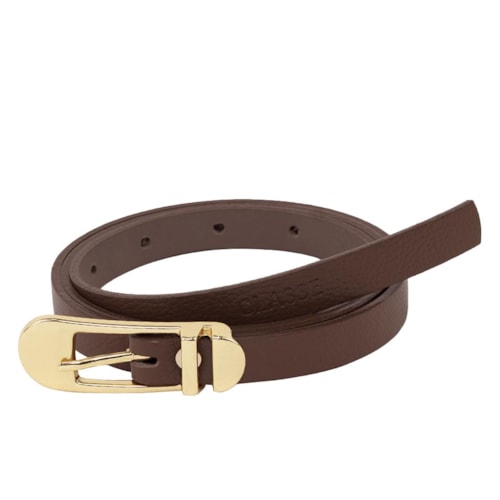 Cinto Classe Feminino Fino De Couro Cf165 Chocolate