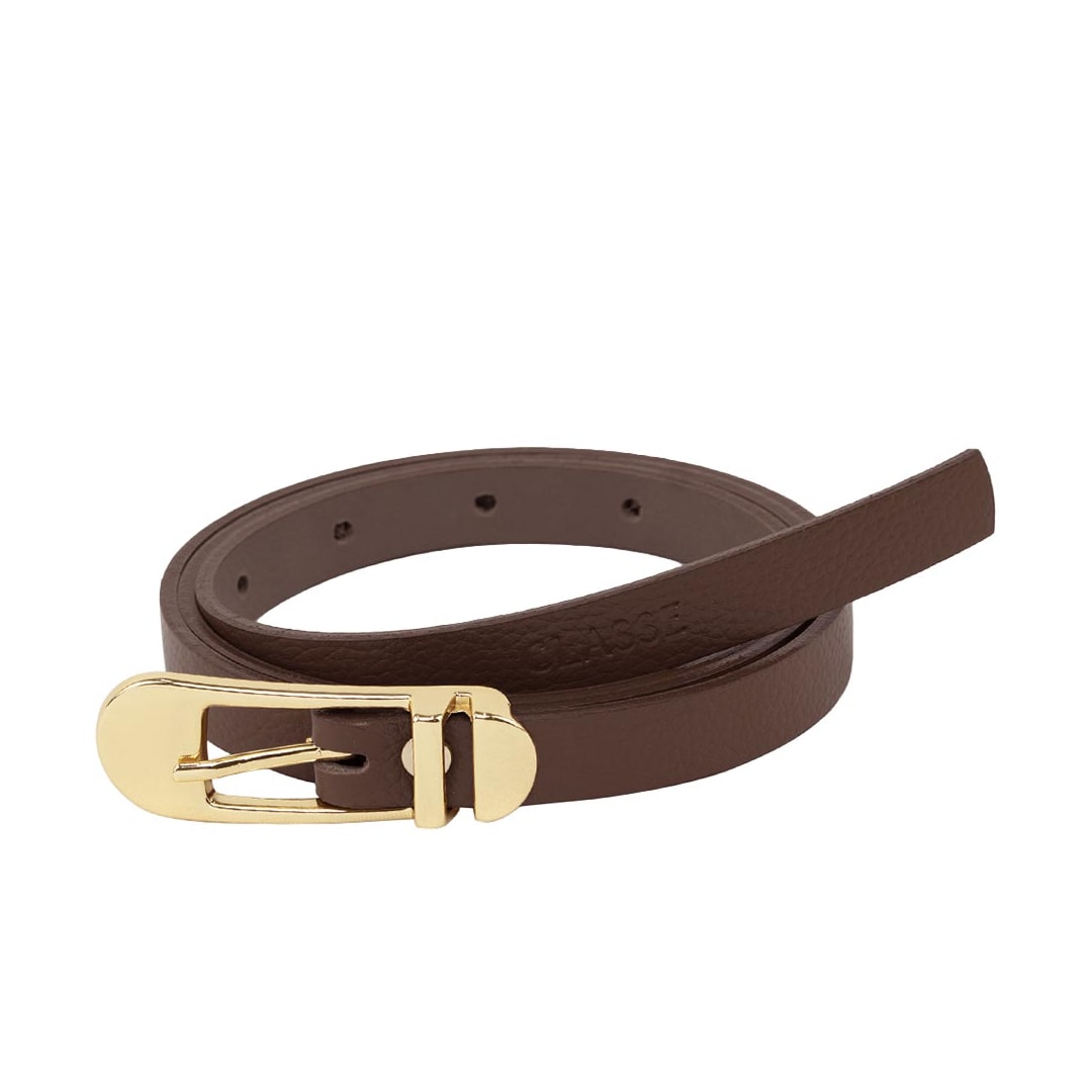 Cinto Classe Feminino Fino De Couro Cf165 Chocolate Cinto Classe Feminino Fino De Couro Cf165 Chocolate