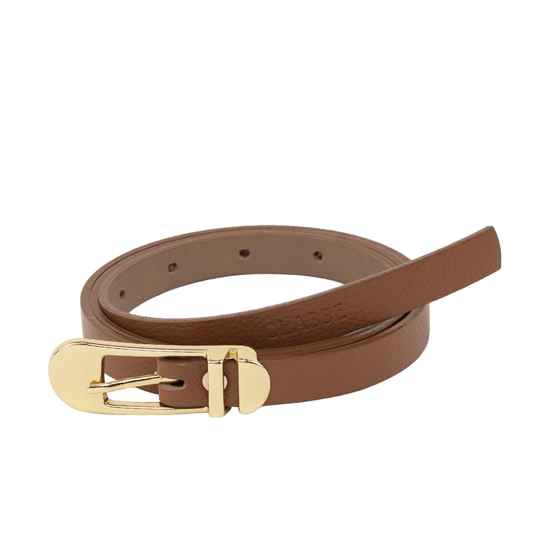 Cinto Classe Feminino Fino De Couro Cf165 Nocciola