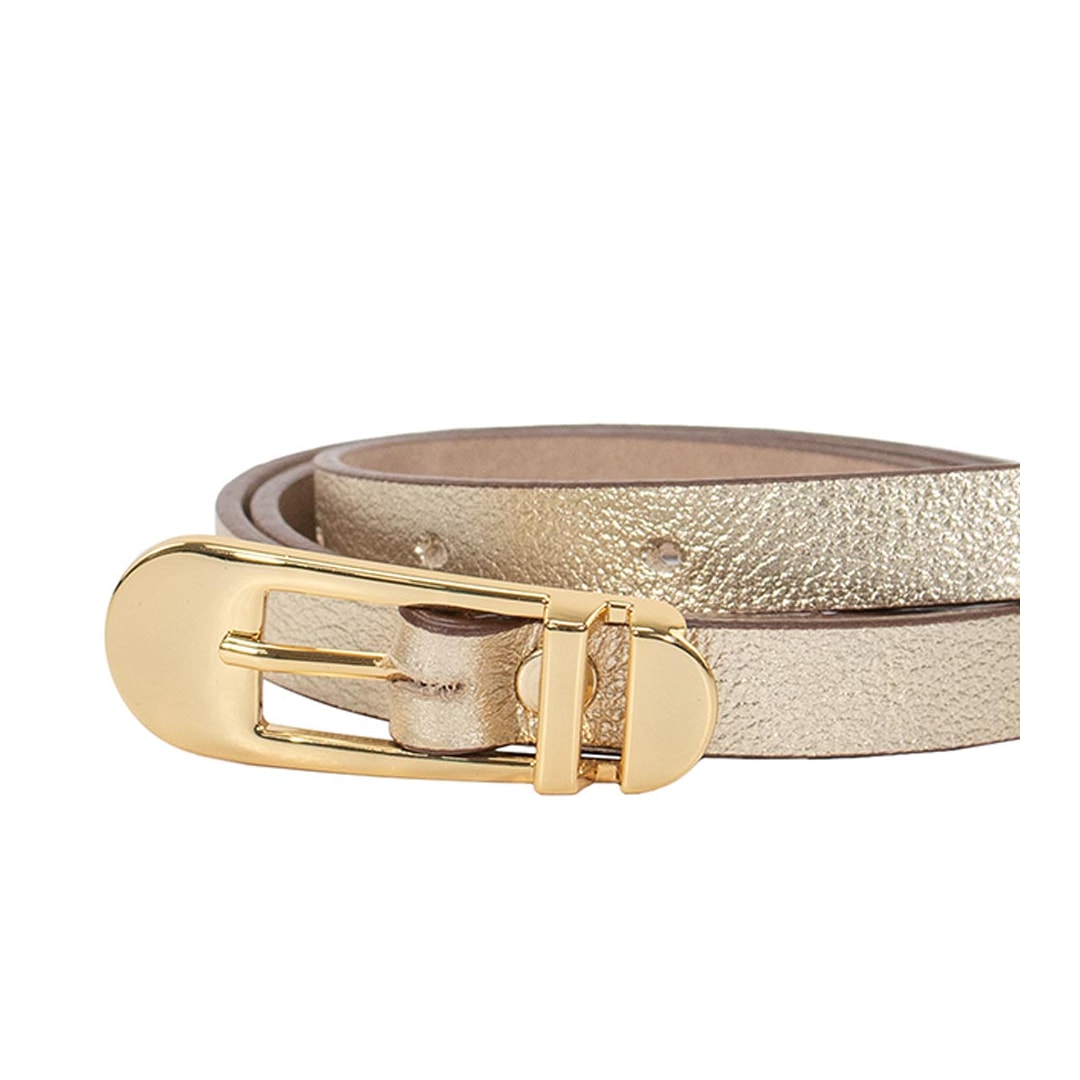 Cinto Classe Feminino Fino De Couro Cf165 Ouro