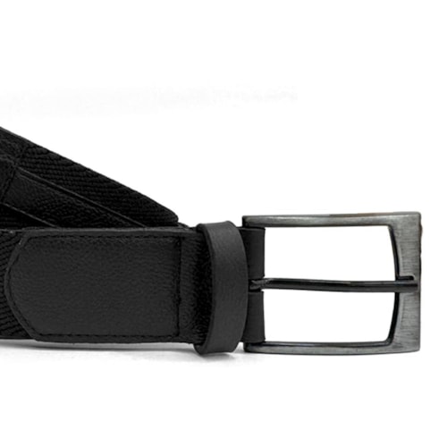 Detalhe - Cinto Franciscomelo Masculino De Couro Elástico Fm 086 Preto