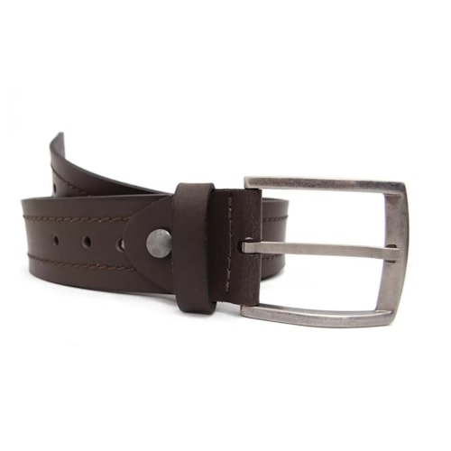 Detalhe - Cinto Franciscomelo Masculino de Couro Fm 1081 Chocolate