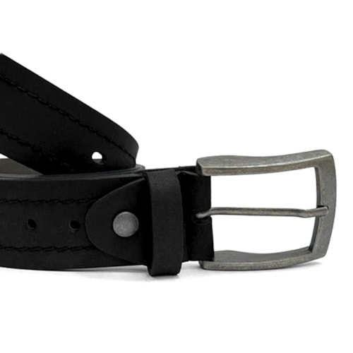 Detalhe - Cinto Franciscomelo Masculino de Couro Fm 1081 Preto