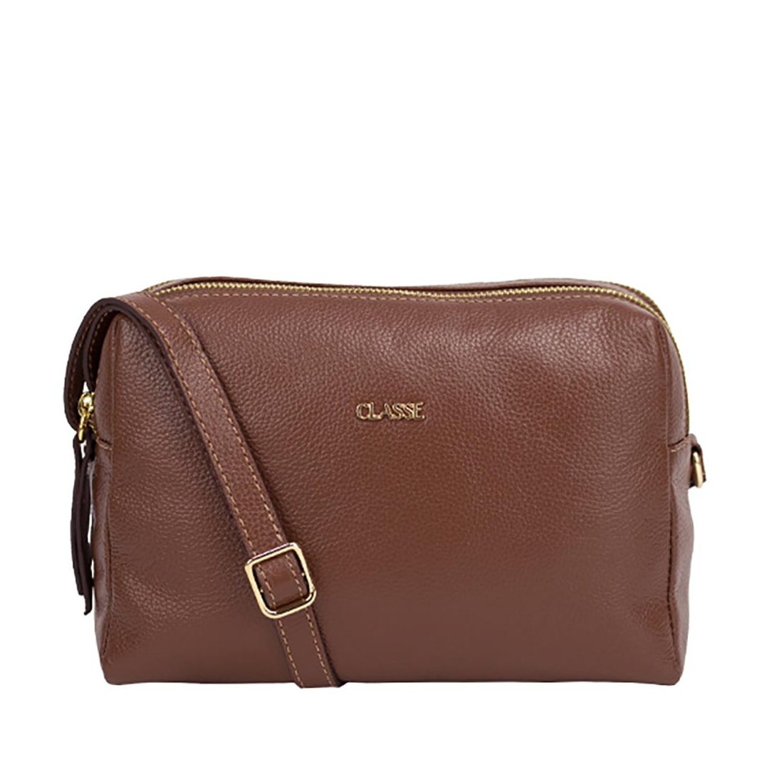 Classe Bolsa Feminina Croosbody De Couro 2870 Castor