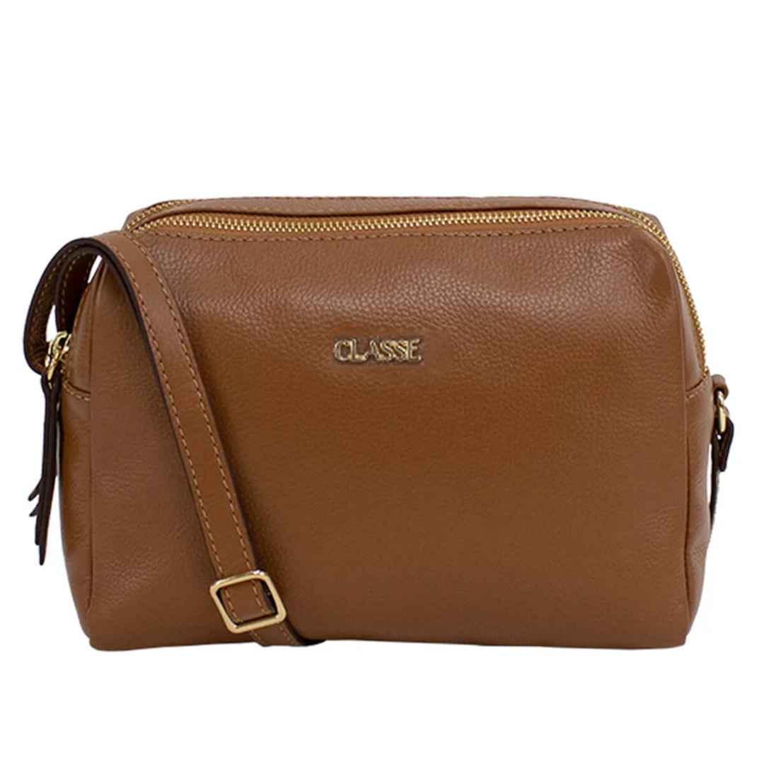 Classe Bolsa Feminina Croosbody De Couro 2870 Nocciola