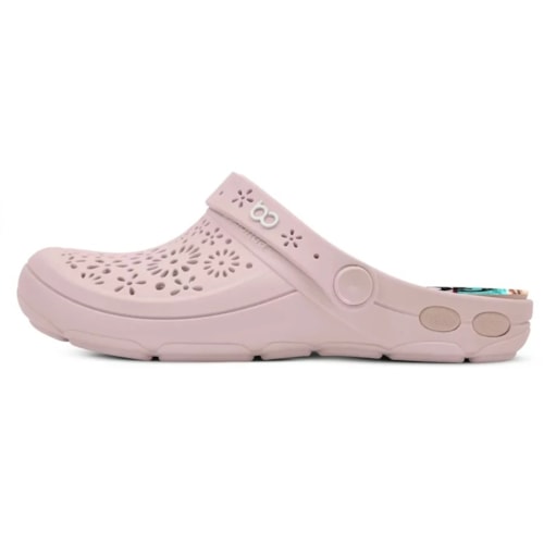 Clog Boa Onda Estampado Feminino Nellie 1317-148 Rose Nude