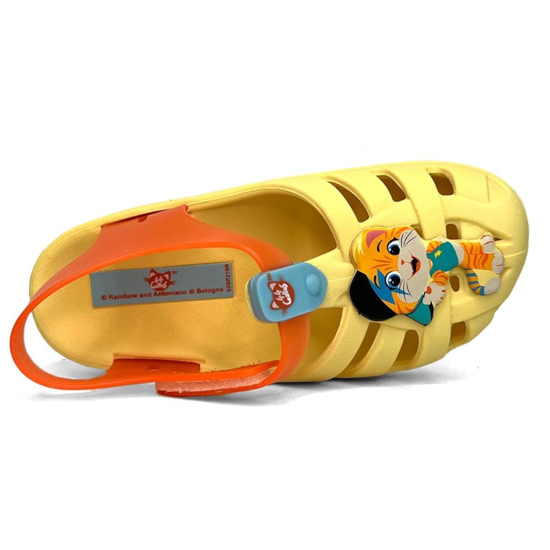 Clog Grendene Babuche 44 Gatos Cuties 22545 Amarelo/Laranja