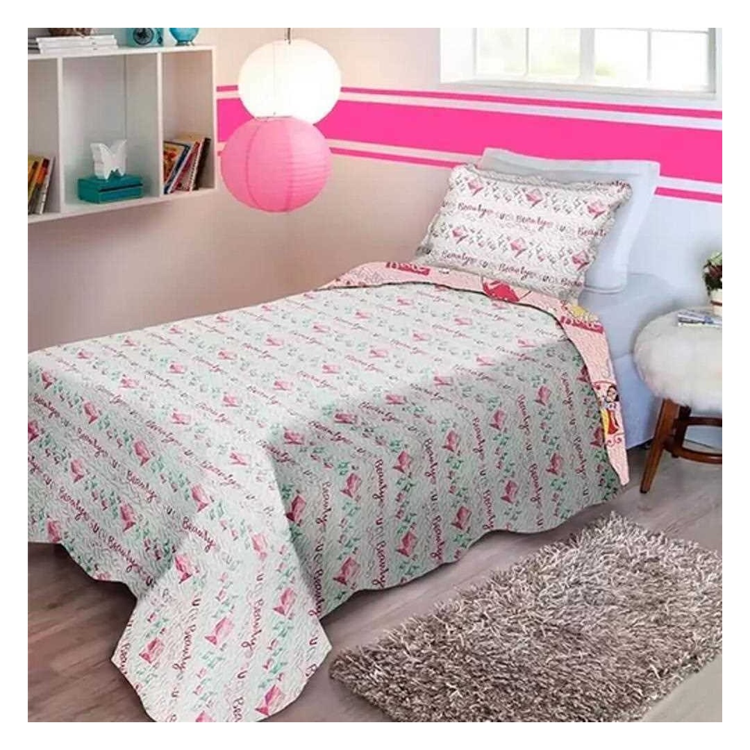Colcha Jolitex De Solteiro Matelassada Rosa Claro