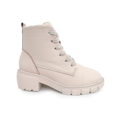 Detalhe - Coturno Beira Rio Feminino 9077.101 Creme