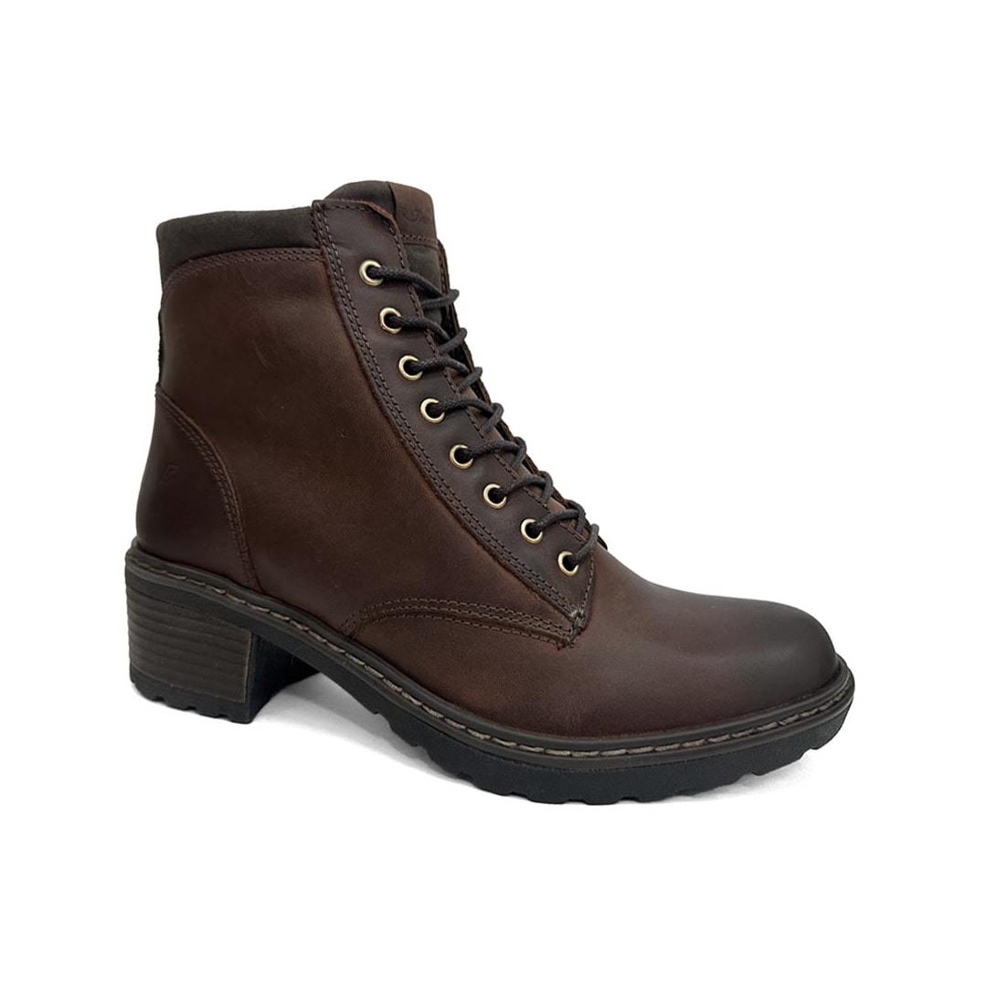 Coturno Freeway Feminino Em Couro Flora Crazy Horse Mogno