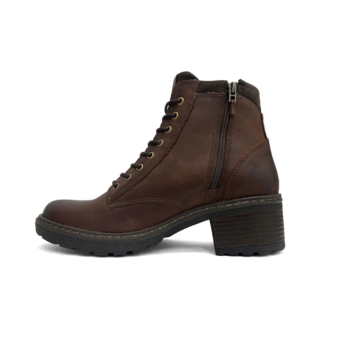 Coturno Freeway Feminino Em Couro Flora Crazy Horse Mogno