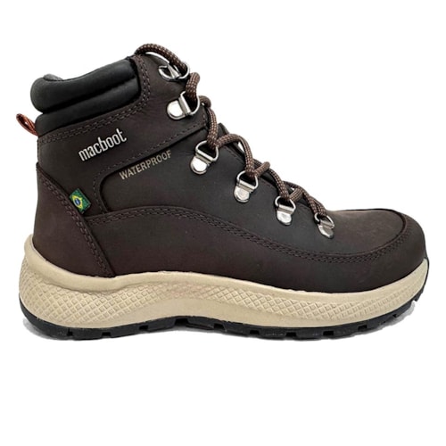 Detalhe - Coturno Macboot Feminino Adventure De Couro P26012 01 Sabine Cafe