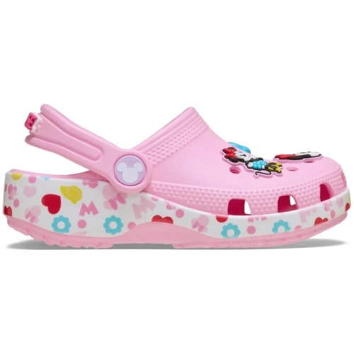 Detalhe - Crocs Mickey Friendly Minnie Classic Clog 210894 Multi Pink