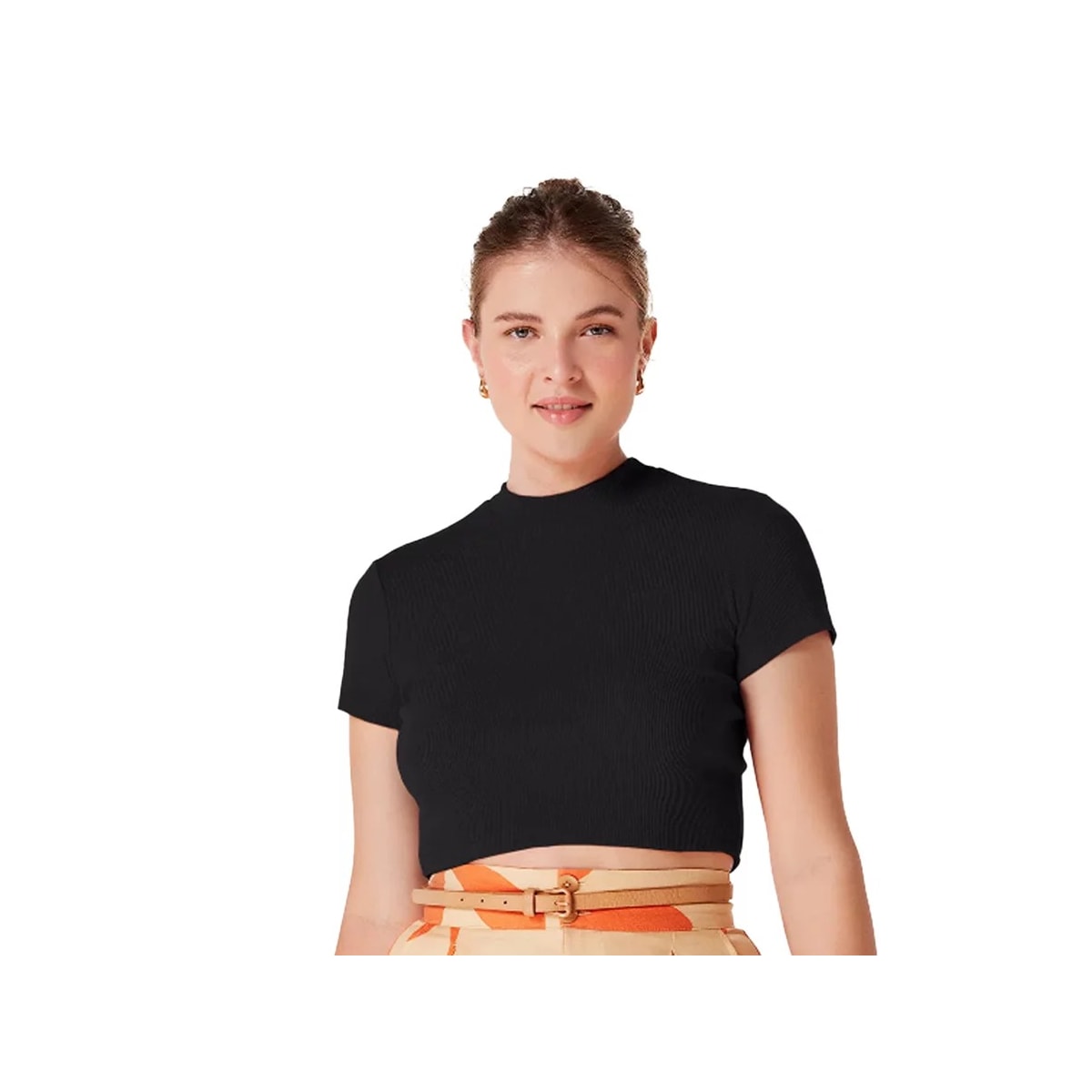 Cropped Hering Feminino Meia Manga 4Fq7 Preto Cropped Hering Feminino Meia Manga 4Fq7 Preto