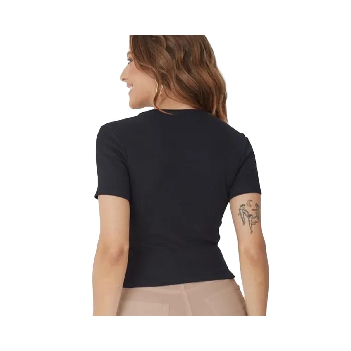 Cropped Malwee Meia Manga 114191 Preto Cropped Malwee Meia Manga 114191 Preto