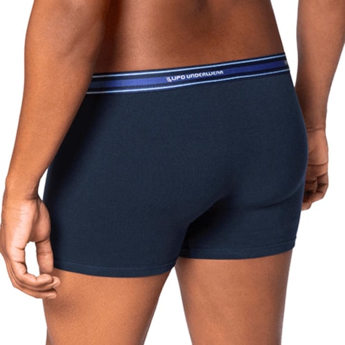 Detalhe - Cueca Lupo Boxer De Algodão 00653 Azul Marinho