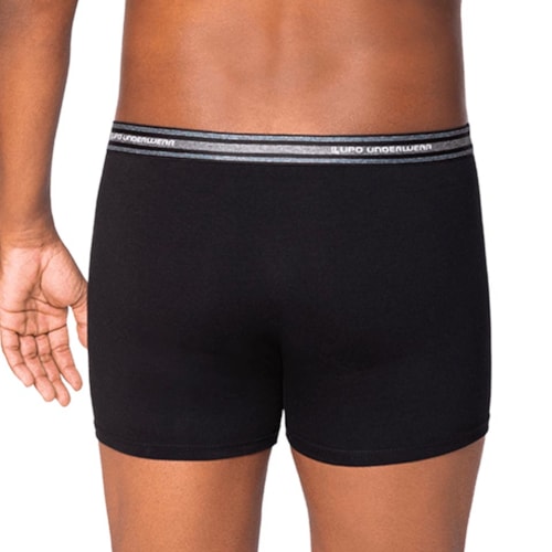 Detalhe - Cueca Lupo Boxer De Algodão 00653 Preta 9980