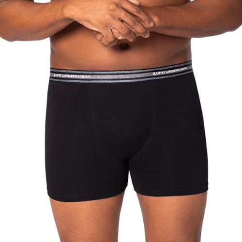 Cueca Lupo Boxer De Algodão 00653 Preta 9980